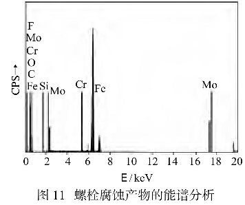 圖1 1螺栓腐蝕產物的能譜分析